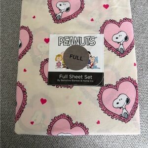 Peanuts Snoopy Pink Hearts Full Sheet Set